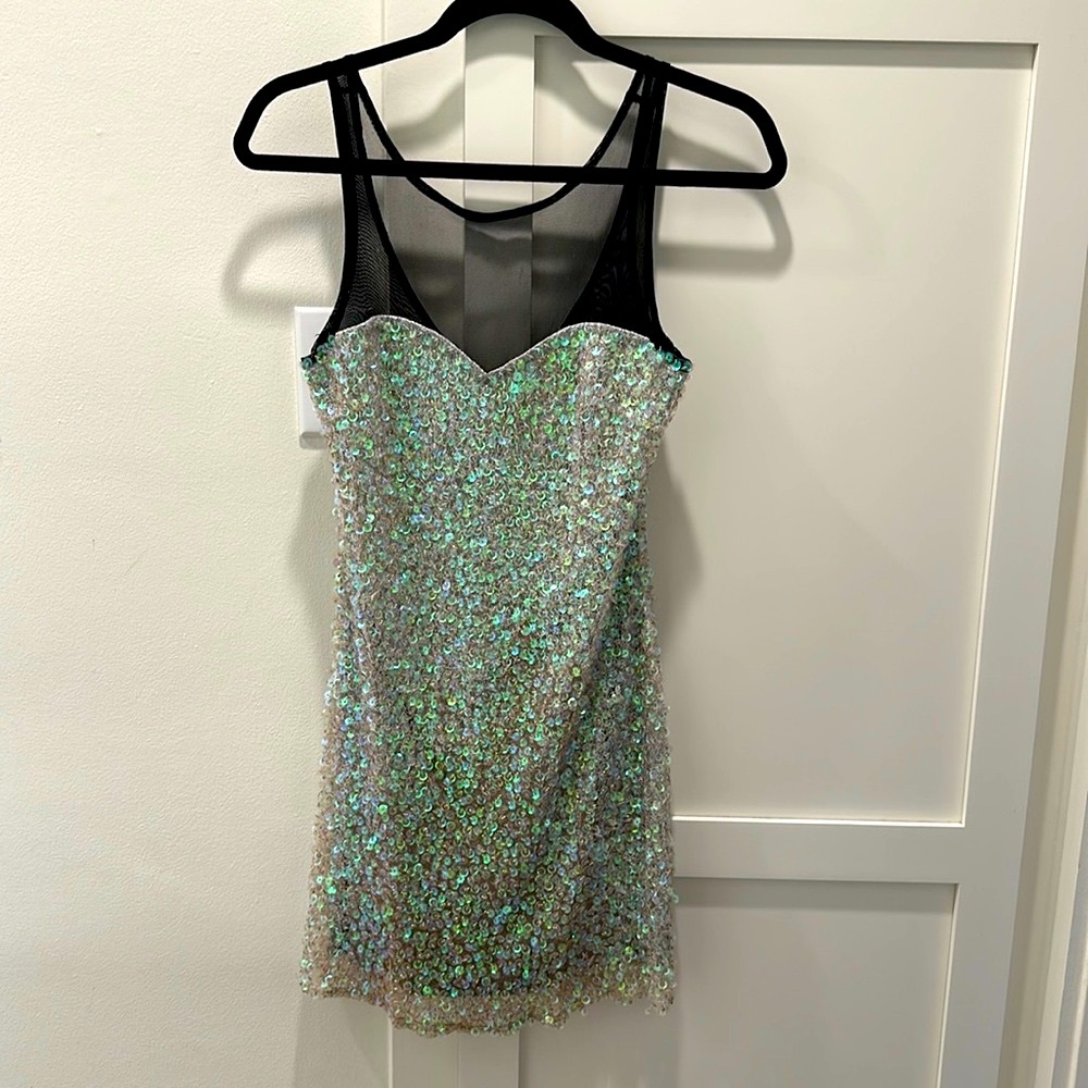Iridescent Sequin Mini Party Dress